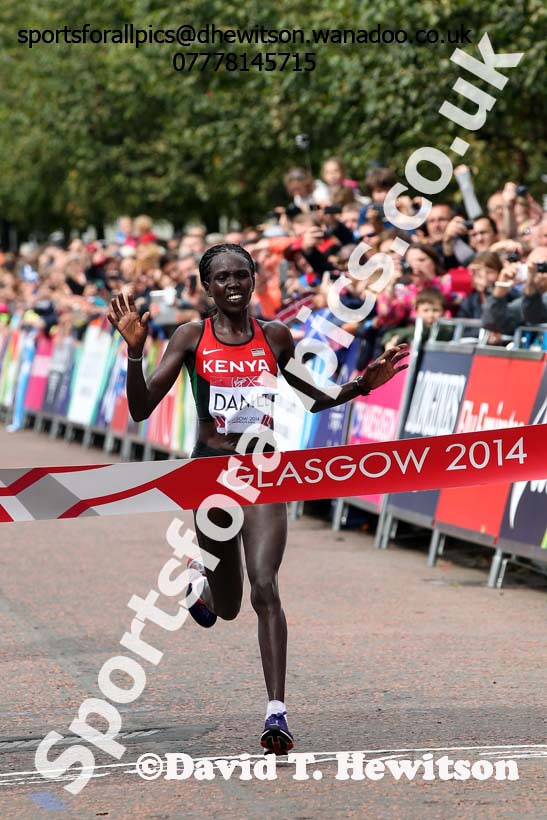Flomena Cheyech Daniel (Kenya) winner of the womens Commonwealth Games Marathon, Glasgow. Photo: David T. Hewitson/Sports for All Pics